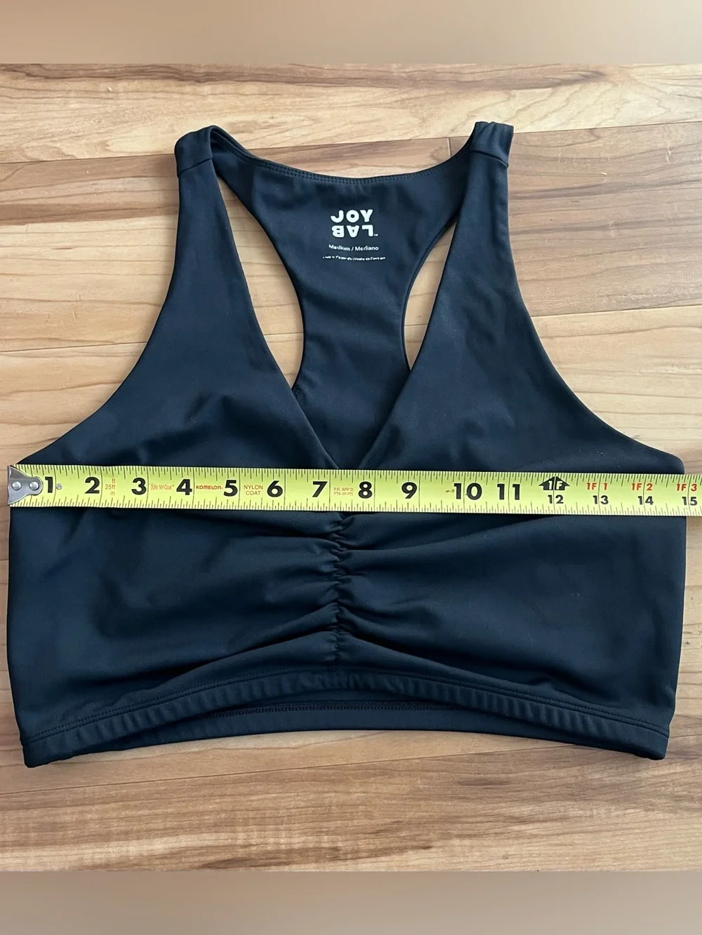 JoyLab Black Ruched Racerback Sports Bra – Size Medium - Picture 10 of 11
